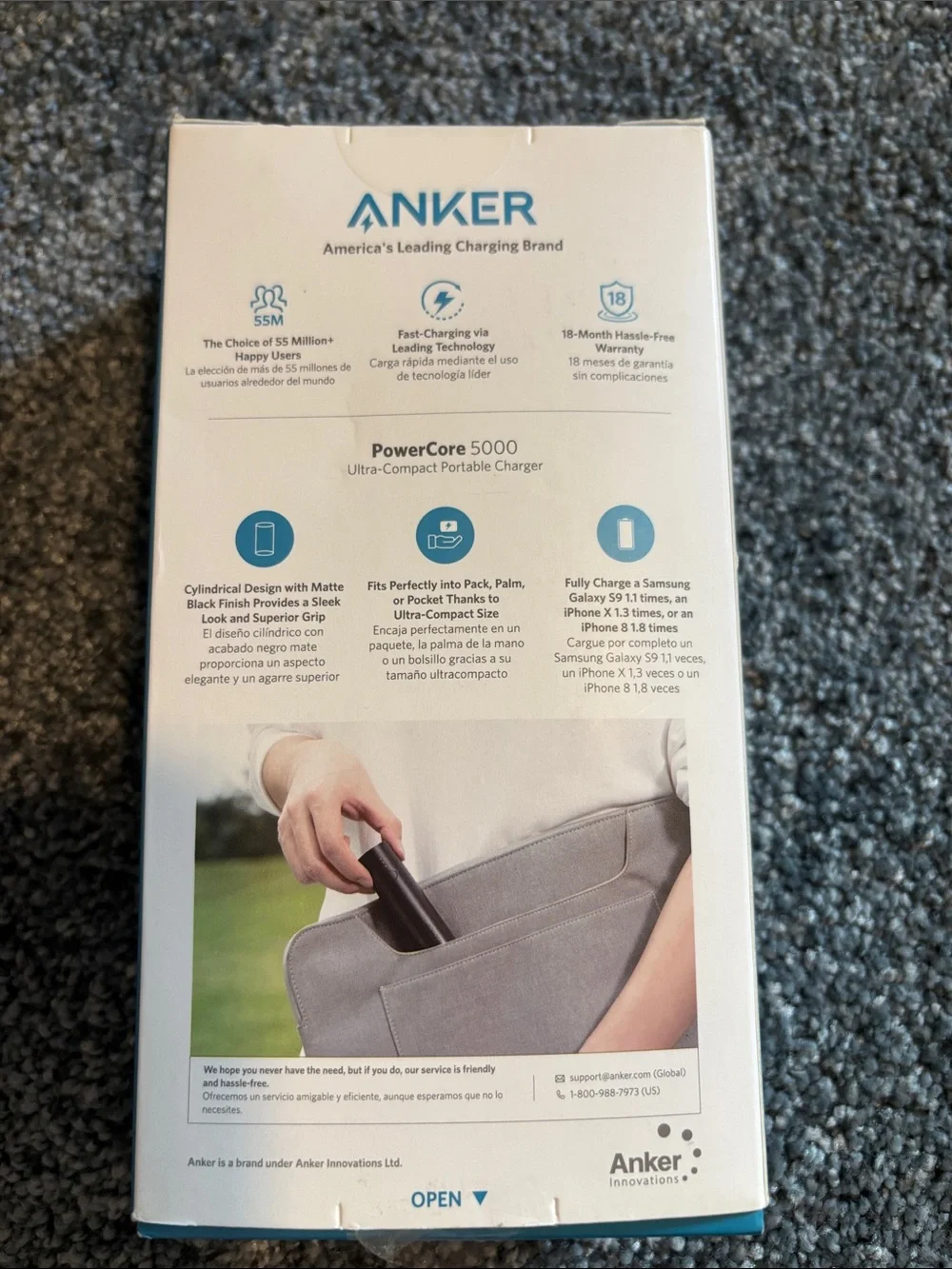 Anker PowerCore 5000 Portable Charger - Black